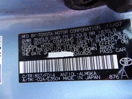 2008 Scion tC Baby Blue 2.4L MT #Z21594